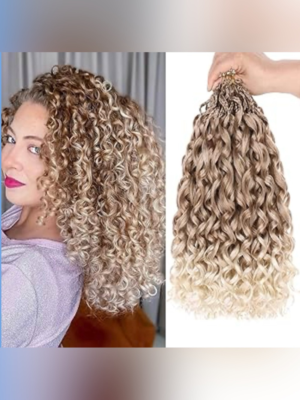 Gogo Curl Crochet  Hair 8 Pk  Pre Looped Water Wave 14-in. Ombré Blonde Ocean